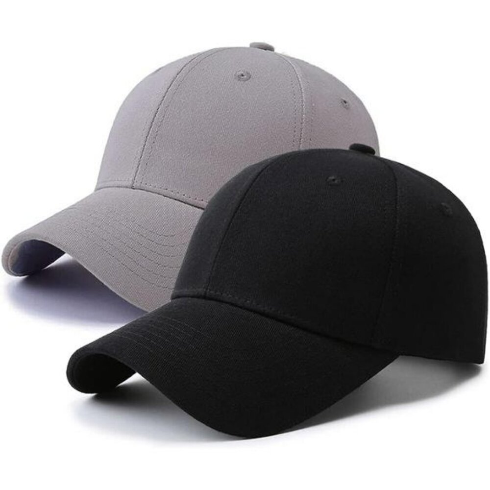 Baseball Cap 2 Pack Adjustable Cotton Dad Hat for Men Women Outdoor Sports